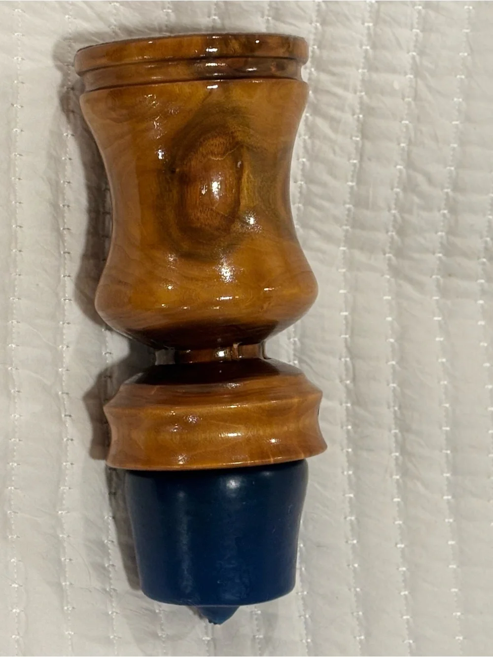 Vintage Hand-Turned Wood Candle Holder Artisan Signed William M. Leach